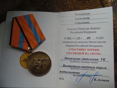 участнику борьбы со стихией на амуре 2013 год