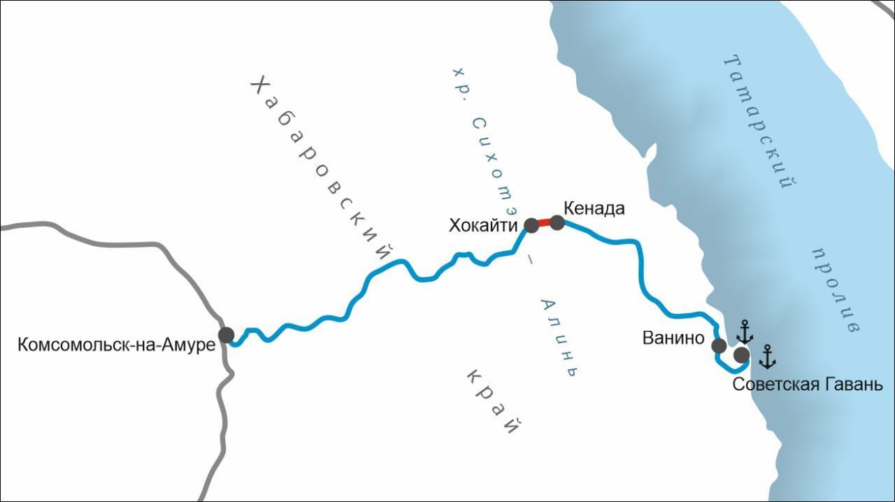 Движение поездов по новому пути на перегоне Хокайти — Кенада открылось на БАМе