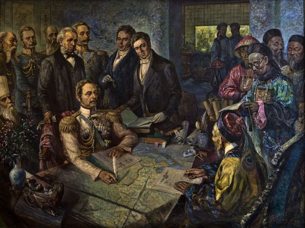 Картина В. Романова «Айгунский договор»