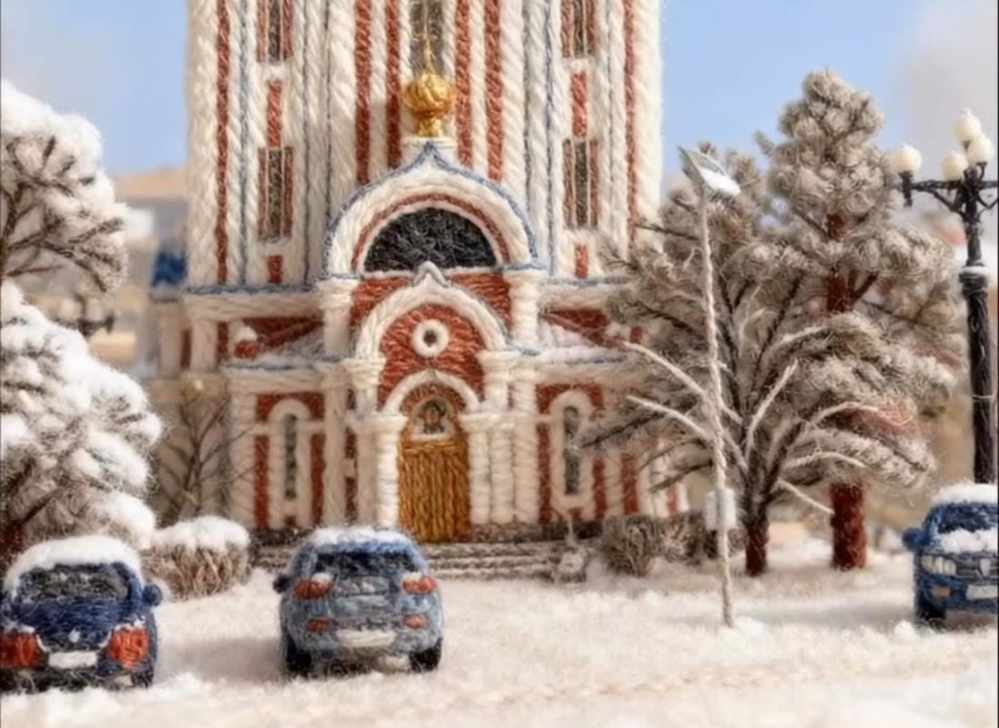 Вязаными свитерами и&nbsp;шарфами украсили новогоднюю площадку в&nbsp;поселке имени Горького в&nbsp;Хабаровске