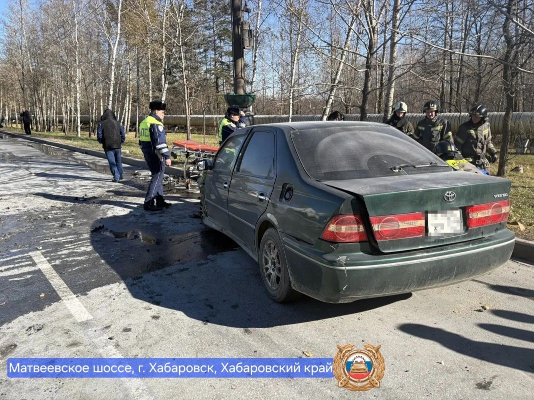 В Хабаровске произошло ДТП с&nbsp;возгоранием, где трое пострадали