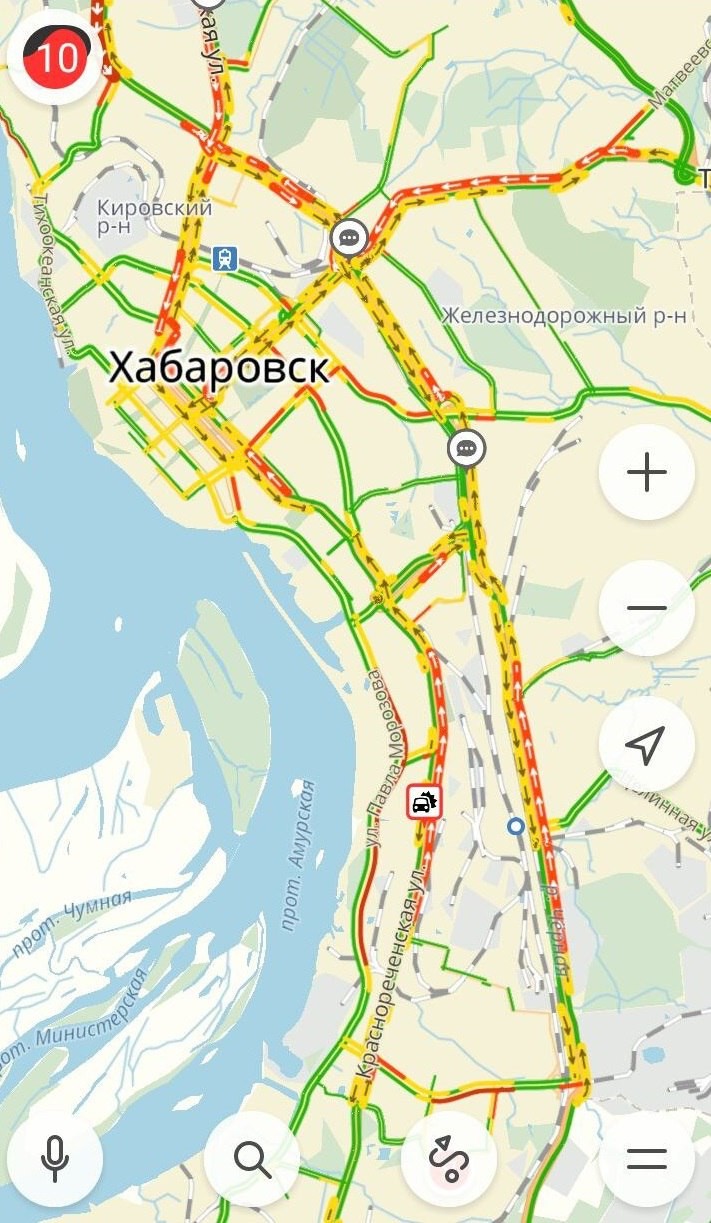 пробки в городе Хабаровск дороги