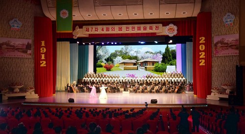 Торжественное празднование 110-летия со дня рождения Ким Ир Сена Фотовыставка КНДР