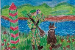14 Вероника Барикова - Пограничник с собакой
